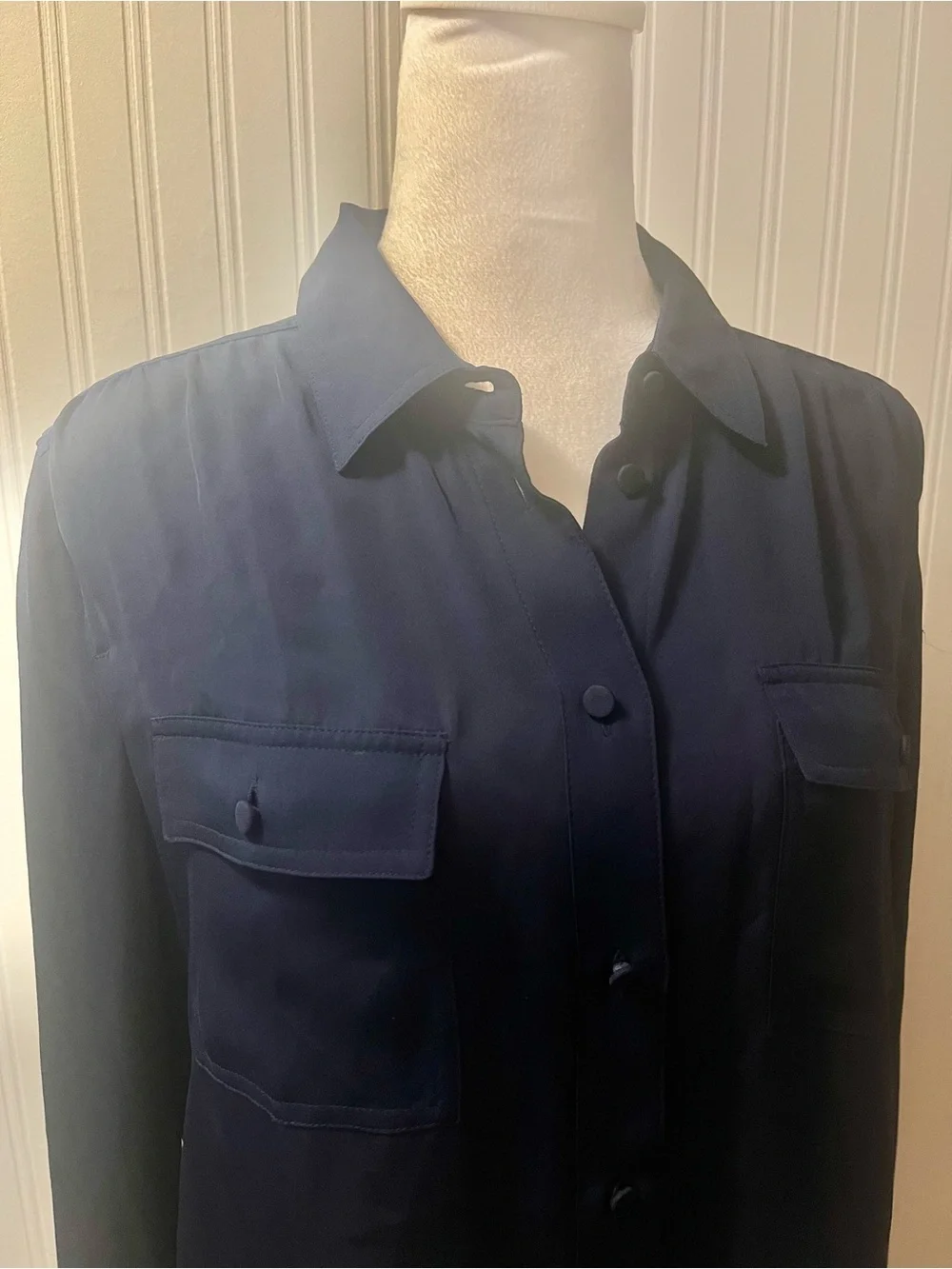 J. Crew Navy Button-Down Blouse